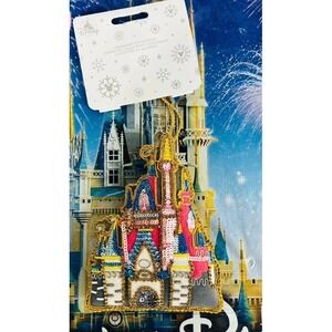 2025 Disney Parks Magic Kingdom Castle Ornament Beaded Fabric Walt Disney World‎